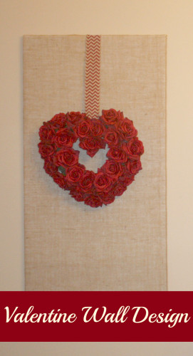 valentine burlap wall design feature