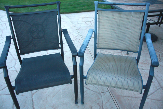 Refreshed Patio Table Chairs Before and After